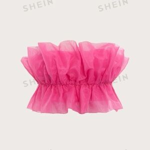 Ruffle Organza Tube Top